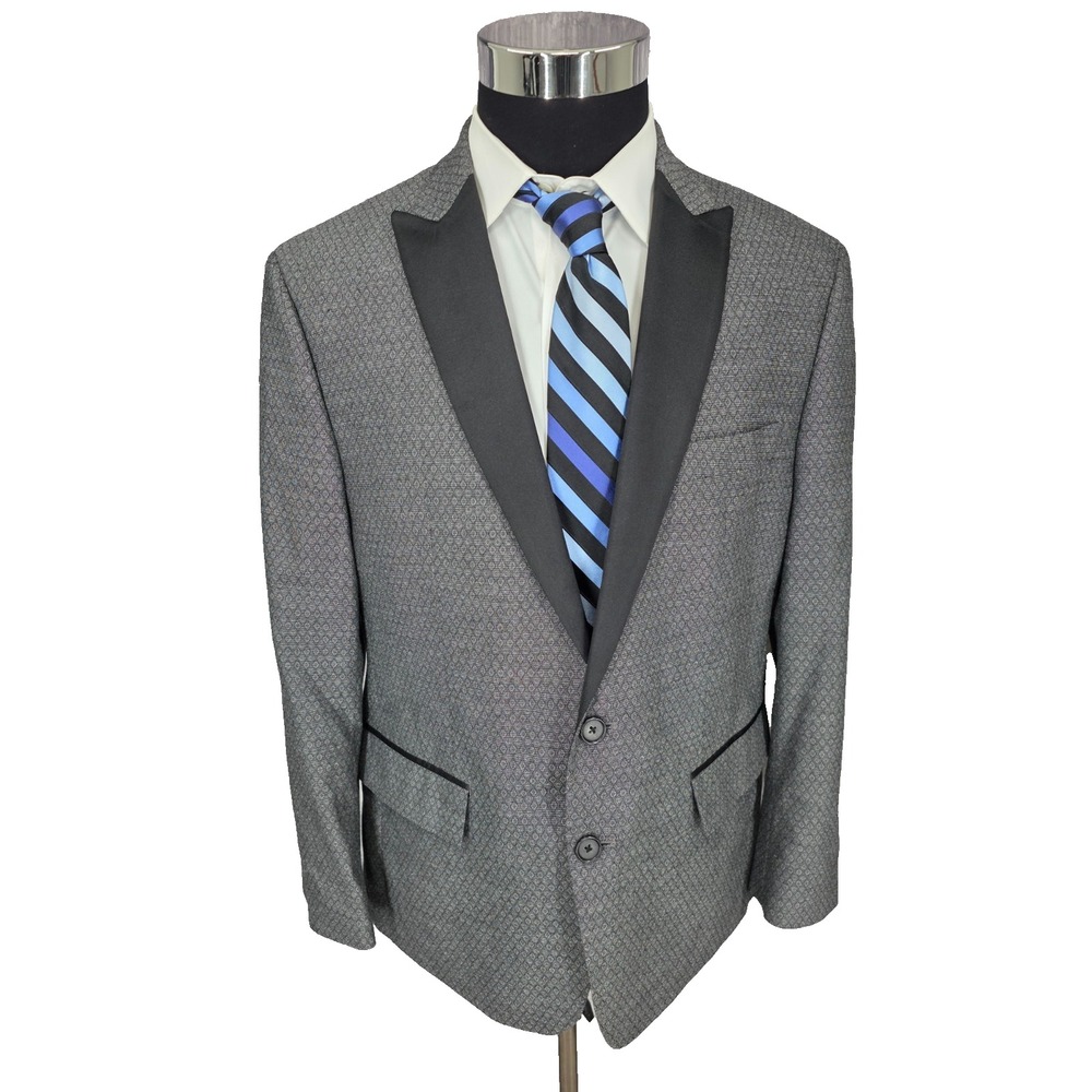 Ryan Seacrest Distinction Blazer Jacket Mens 42 S Gray Sports‎ Coat 2 B Peaked